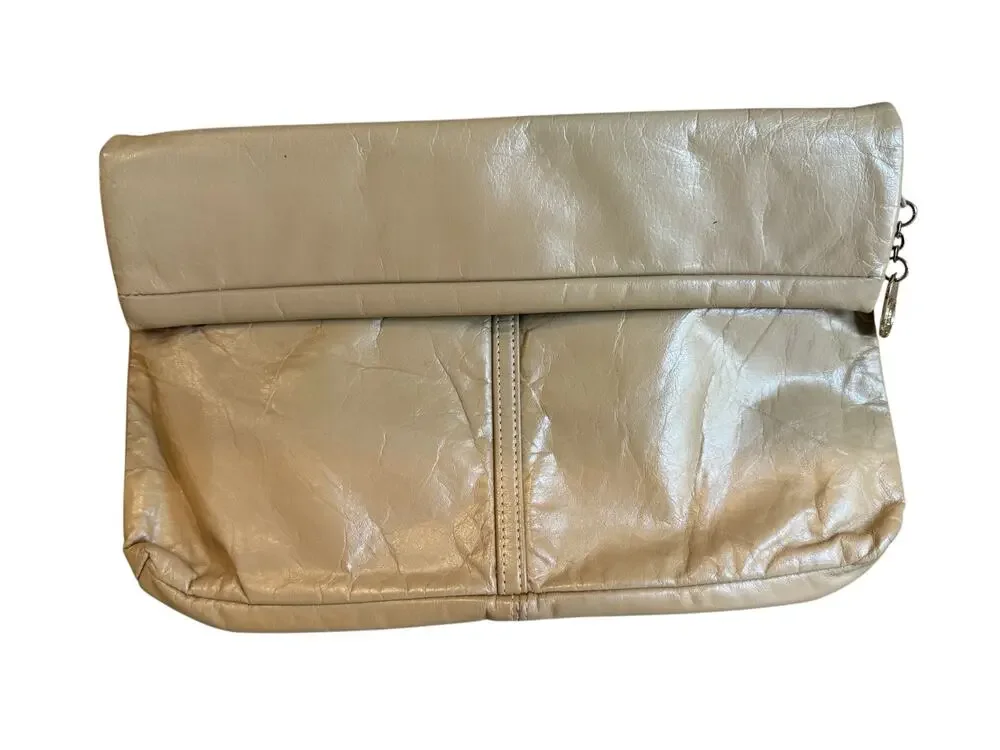 Vintage 70s Sereta Leather Fold Over Clutch Bag Tan